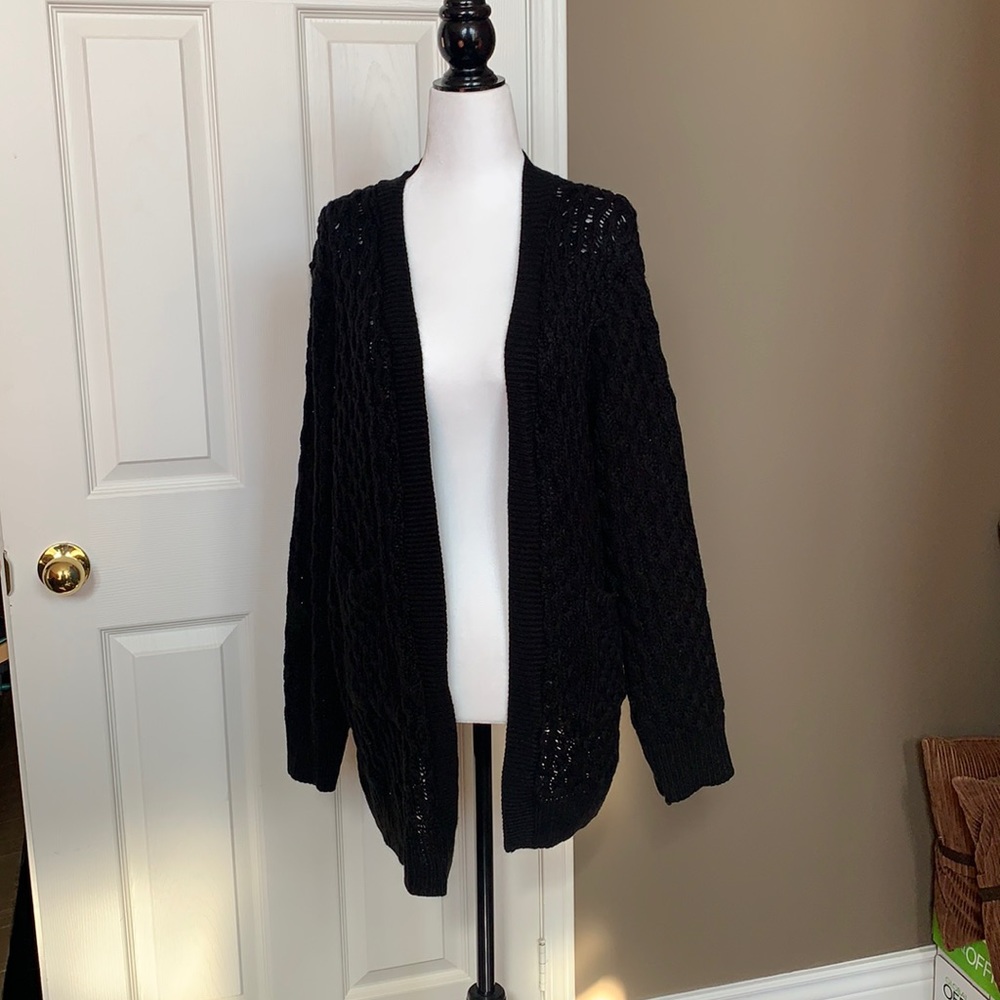 Boohoo wool cardigan black 😍